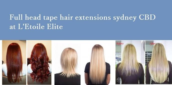 Full head tape hair extensions sydney CBD at L'Etoile Elite